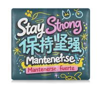 Custodia a portafoglio per auto, in pelle di alta qualità, con scritta "Stay Strong", blu navy, per patente di guida, carte e documenti essenziali, Stay strong slogan blu navy, 1 size