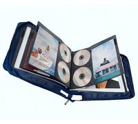 Custodia a portafoglio per DVD e CD, con pagine extra larghe per titoli blu ray, film, musica, audio, media disk (portatile da trasportare raccoglitore, album e organizer domestico), blu, 192 unità
