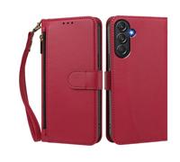 Custodia a portafoglio per Galaxy M34 5G/F34 5G, custodia a portafoglio in pelle con 4 scomparti per carte di credito e 1 tasca con cerniera, chiusura magnetica, cavalletto con cinturino da polso