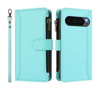 Custodia a portafoglio per Google Pixel 10 5G Global/Pixel 10 Pro 5G Global/Pixel 9 5G Global/Pixel 9 Pro 5G 6.3 pollici Premium Leather Flip Wallet Borsa con Zip Borsa 9 Custodia per carte, Verde