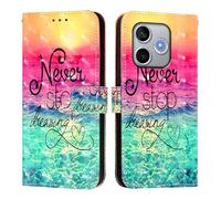 Custodia a portafoglio per Honor 600 Lite, custodia a portafoglio in pelle PU con design 3D antiurto con cavalletto porta carte di credito. Chasing dreams