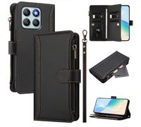 Custodia a portafoglio per Honor X8B 4G straniero con cinturino antiurto in pelle di alta qualità portafoglio con cerniera borsa 9 scomparti per carte di credito per Honor X8B 4G Foreign Folio Flip