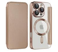Custodia a portafoglio per iPhone 16 Pro Max, trasparente, supporto MagSafe, blocco RFID, custodia a portafoglio in pelle antiurto protezione individuale per ogni lente della pelle del telefono per