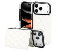Custodia a portafoglio per iPhone con porta carte di credito, in pelle PU, chiusura magnetica, con cavalletto e slot per schede, design resistente agli urti per telefono Apple (bianco)