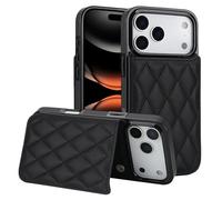 Custodia a portafoglio per iPhone con porta carte di credito, in pelle PU, chiusura magnetica, con cavalletto e slot per schede, design resistente agli urti per telefono Apple (nero)