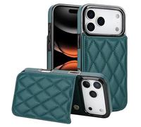 Custodia a portafoglio per iPhone con porta carte di credito, in pelle PU, chiusura magnetica, con cavalletto e slot per schede, design resistente agli urti per telefono Apple (smeraldo)