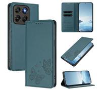 Custodia a portafoglio per Motorola Moto G67, in pelle PU e TPU, chiusura magnetica, con blocco RFID, 2 scomparti per carte e tasca per contanti, paraurti antiurto, funzione cavalletto, farfalla in