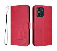 Custodia a portafoglio per Nokia HMD Pulse PRO/HMD Pulse/HMD Pulse Plus, in pelle PU, con blocco RFID, slot per carte di credito, supporto per notebook, antiurto, colore: rosa rosso
