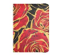 Custodia a portafoglio per passaporto e carte di vaccino in pelle stile retrò con rosa rossa e pittura a olio, custodia leggera, Stile retrò della pittura a olio di rosa rossa, 1 size