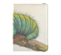 Custodia a portafoglio per passaporto e vaccino in pelle personalizzabile con bruco che strisciano sul ramo, custodia per documenti di viaggio, ultra sottile, Bruco strisciando sul ramo, 1 size