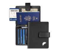 Custodia a portafoglio per passaporto, per donne e uomini, blocco RFID, custodia per passaporto, accessori da viaggio (nero)