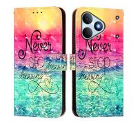 Custodia a portafoglio per Realme Note 80 4G all'estero, custodia a portafoglio in pelle PU design 3D antiurto con cavalletto porta carte di credito. Chasing dreams