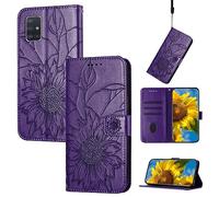 Custodia a portafoglio per telefono Custodia sottile compatibile con Samsung Galaxy M51 / F62 / M62 Custodia a portafoglio con portacarte Custodia a portafoglio in pelle con fiore in rilievo Custodia