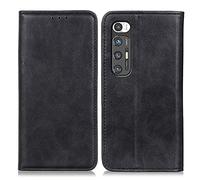 Custodia a portafoglio per Xiaomi Mi 10S, in pelle PU di alta qualità, con cavalletto e scomparti per carte di credito, chiusura magnetica, antiurto, custodia protettiva (nero)
