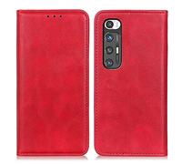 Custodia a portafoglio per Xiaomi Mi 10S, in pelle PU di alta qualità, con cavalletto e scomparti per carte di credito, chiusura magnetica, antiurto, custodia protettiva (rosso)