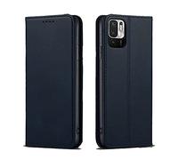 Custodia a portafoglio per Xiaomi Redmi Note 10 Pro 5G, in pelle PU, resistente, chiusura magnetica, colore: nero
