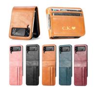 Custodia a portafoglio personalizzata per Samsung Galaxy Z Flip 8, custodia | Nome personalizzato o iniziali, slot per carte e tasca per contanti per Galaxy Z Flip8, Flip7, Flip7 FE, Flip6, Flip5