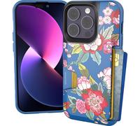 Custodia a portafoglio Smartish per iPhone 14 Pro - Wallet Slayer Vol. 1 [Sottile e Protettiva] Porta carte di credito - Custodia a prova di cadu