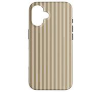 Custodia a righe beige tortora vaniglia latte estetica Custodia per iPhone 16