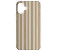 Custodia a righe beige tortora vaniglia latte estetica Custodia per iPhone 16 Plus
