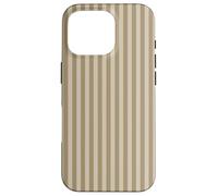 Custodia a righe beige tortora vaniglia latte estetica Custodia per iPhone 16 Pro