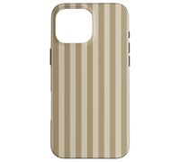 Custodia a righe beige tortora vaniglia latte estetica Custodia per iPhone 16 Pro Max