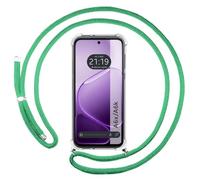 Custodia a sospensione trasparente per OPPO A6x / A6k con cordino verde acqua