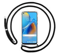 Custodia a sospensione trasparente per OPPO A76 / A96 con cordino nero