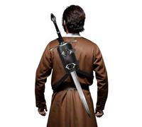 Custodia a spada medievale in similpelle cintura di spada vichinga rinascimentale porta spada posteriore regolabile vintage supporto spade Rapier costume da cavaliere guerriero pirata per Halloween GN