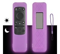 Custodia a telecomando in silicone compatibile con Samsung BN5901432A BN5901454A BN5901437A TV Cellule Solare Telecomando Custodia Protettiva a prova di Urto con Lanyard(Viola Fluorescente)
