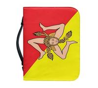 Custodia A Tema Bibbia Di Grande Capacità Con Manico - Regali Artistici Per Uomini E Ragazze Classica Borsa Da Trasporto Elegante Con Motivo Della Bandiera Nazionale Della Sicilia