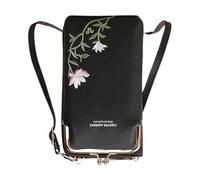 Custodia a tracolla alla moda con ricamo, sottile e salvaspazio, per l'uso quotidiano (A, 19 x 4 x 10,5 cm)