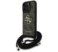 Custodia a tracolla Guess Big Logo per iPhone 16 Pro 4G, colore marrone.