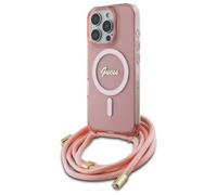 Custodia a tracolla Guess MagSafe per iPhone 16 Pro Max, colore rosa