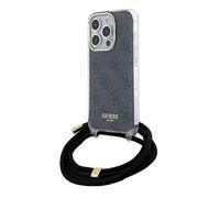 Custodia Guess per iPhone 15 Pro Max 6,7 nero Custodia rigida Crossbody Cord 4G Print - Nouvo