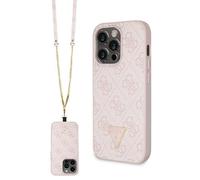 Custodia a tracolla Guess per iPhone 14 Pro 4G con logo in metallo, colore rosa
