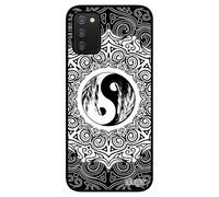 Custodia A03S in silicone Yin e Yang portatile in bianco e nero per armonia ying nero economico smartphone artistico metal per Samsung Galaxy