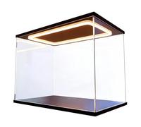 Custodia acrilica a LED nera 31x16x16in, vetrina trasparente con luce calda e base in legno robusto per oggetti da collezione, statuette, giocattoli, organizzatore di protezione della polvere di Diora