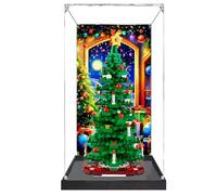 Custodia acrilica per action figure per Lego 40573 Albero di Natale, antipolvere infrangibile per collezionisti, scatola di visualizzazione antipolvere per oggetti da collezione (vetrina) (sfondo-C)