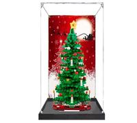 Custodia acrilica per action figure per Lego 40573 Albero di Natale, antipolvere infrangibile per collezionisti, scatola di visualizzazione antipolvere per oggetti da collezione (vetrina) (sfondo-B)