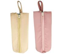 Custodia ad alta temperatura, portatile e appesa, design con cerniera, 2 pezzi, borsa da viaggio resistente al calore, 30 x 12 cm, beige