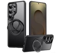 Custodia ad anello magnetico progettata per Samsung S26 Ultra, offre resistenza e rotazione a 360 gradi funzione cavalletto (nero)