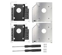 Custodia adattatore DVD per 2° SSD HDD per unità ottica da 9,5 mm con interruttore di protezione a 3 vie per laptop Pro e Air con DVD ROM da 9,5 mm di spessore, confezione da 2