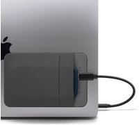 Custodia Afterplug a 2 tasche per laptop con adesivo riutilizzabile per SSD esterno portatile - SanDisk Extreme Pro, Samsung T5/ T7, Crucial X8, Magic Mouse, Gray