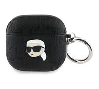 Custodia Airpods 4 Karl Lagerfeld Plastica Nero Logo Metallo