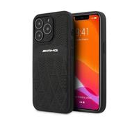 Custodia AMG per iPhone 13 Pro / 13, nera - Linee curve in pelle