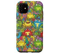 Custodia anime Frog Garden Doodle per i fan dello stile Custodia per iPhone 11