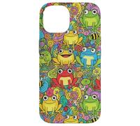 Custodia anime Frog Garden Doodle per i fan dello stile Custodia per iPhone 14