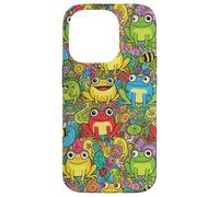 Custodia anime Frog Garden Doodle per i fan dello stile Custodia per iPhone 14 Pro