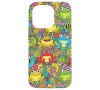 Custodia anime Frog Garden Doodle per i fan dello stile Custodia per iPhone 15 Pro